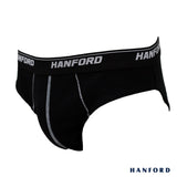 Hanford Men Premium Ribbed Cotton w/ Contrast Stitch Briefs - Black (3in1 Pack)